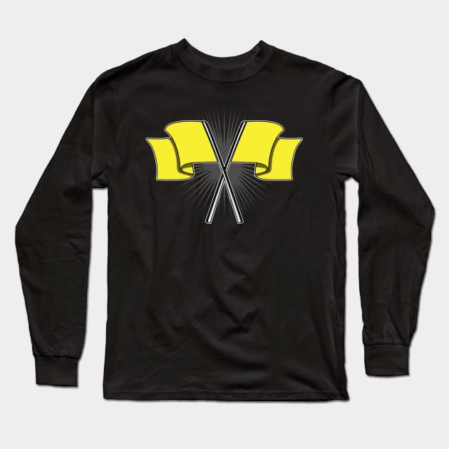 Yellow car racing flag Long Sleeve T-Shirt by Jiooji Project